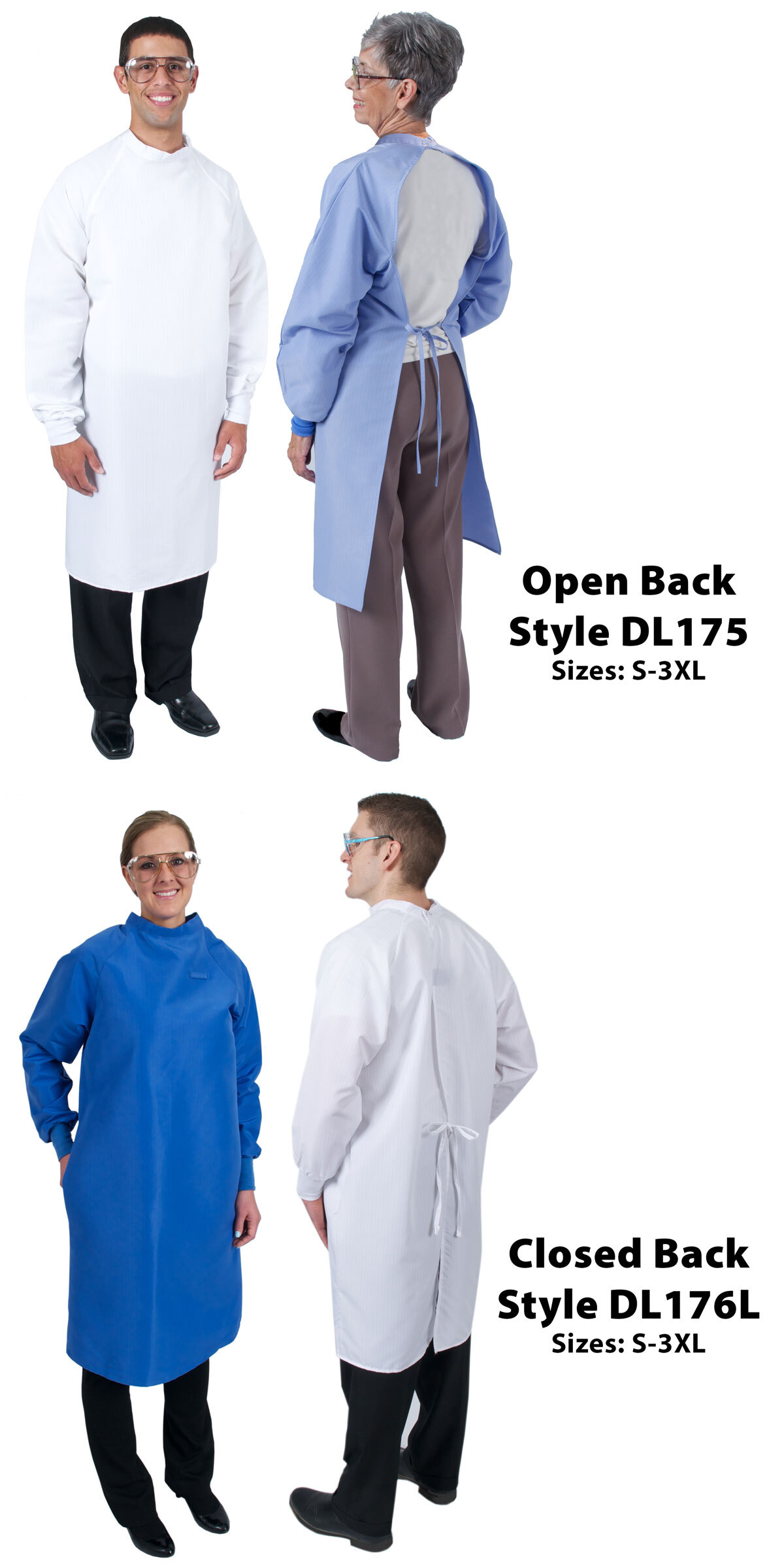 Open and Closed Back Gowns